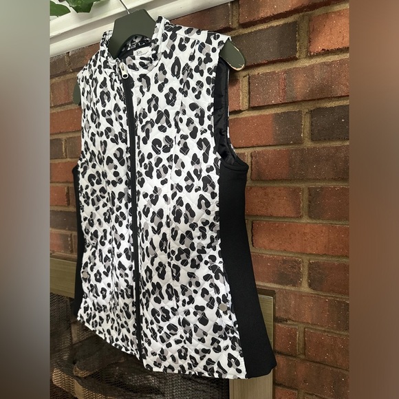 🛍️Kim Rogers black and white full zipper Vest Size Small - Picture 5 of 7